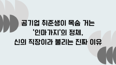 공기업 취준생이 목숨 거는 ‘인마가지’의 정체, 신의 직장이라 불리는 진짜 이유